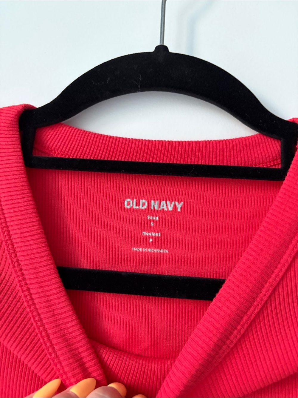 OLD NAVY Red Ribbed Tee - Picture 3 of 3